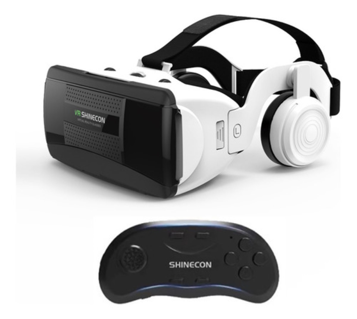 Lentes De Realidad Virtual Gafas 3d Vr Headset Y Controlador Negro con Blanco 