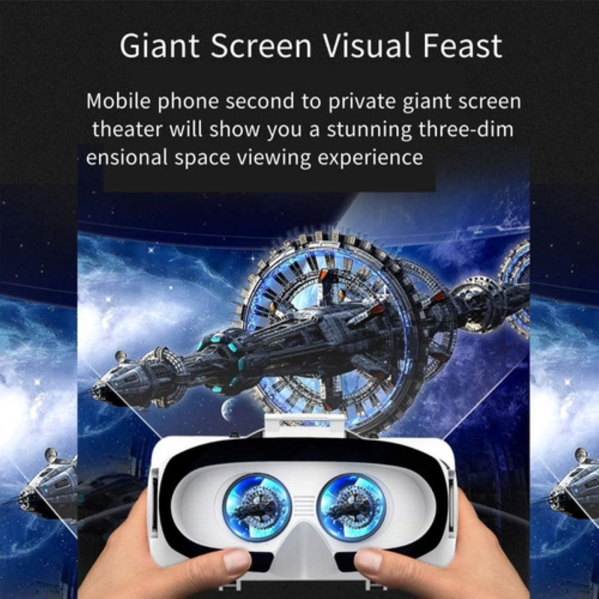 Lentes De Realidad Virtual Gafas 3d Vr Headset Y Controlador Negro con Blanco 