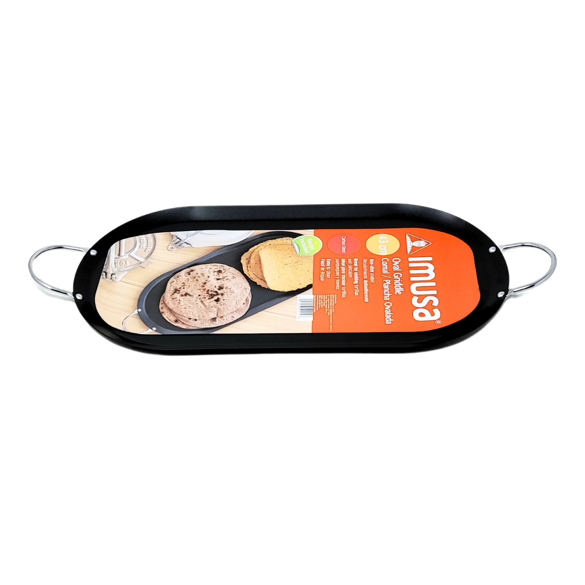 Comal Plancha 17" (44 cm) Ovalada Negro Imusa Mximu-52015.