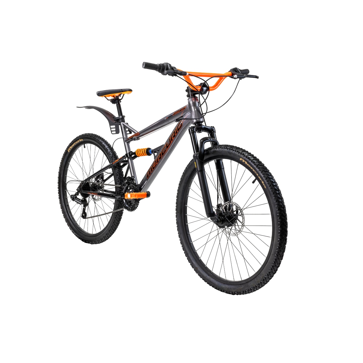 BICICLETA MERCURIO KAIZER DH R26 DOBLE SUSPENSIÓN 21V SHIMANO GRIS ENDY16.