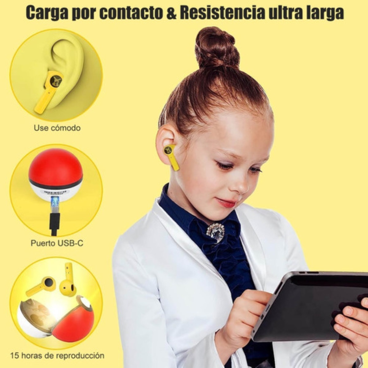 Audífonos In-ear Inalámbricos Bluetooth De Pokémon Pikachu