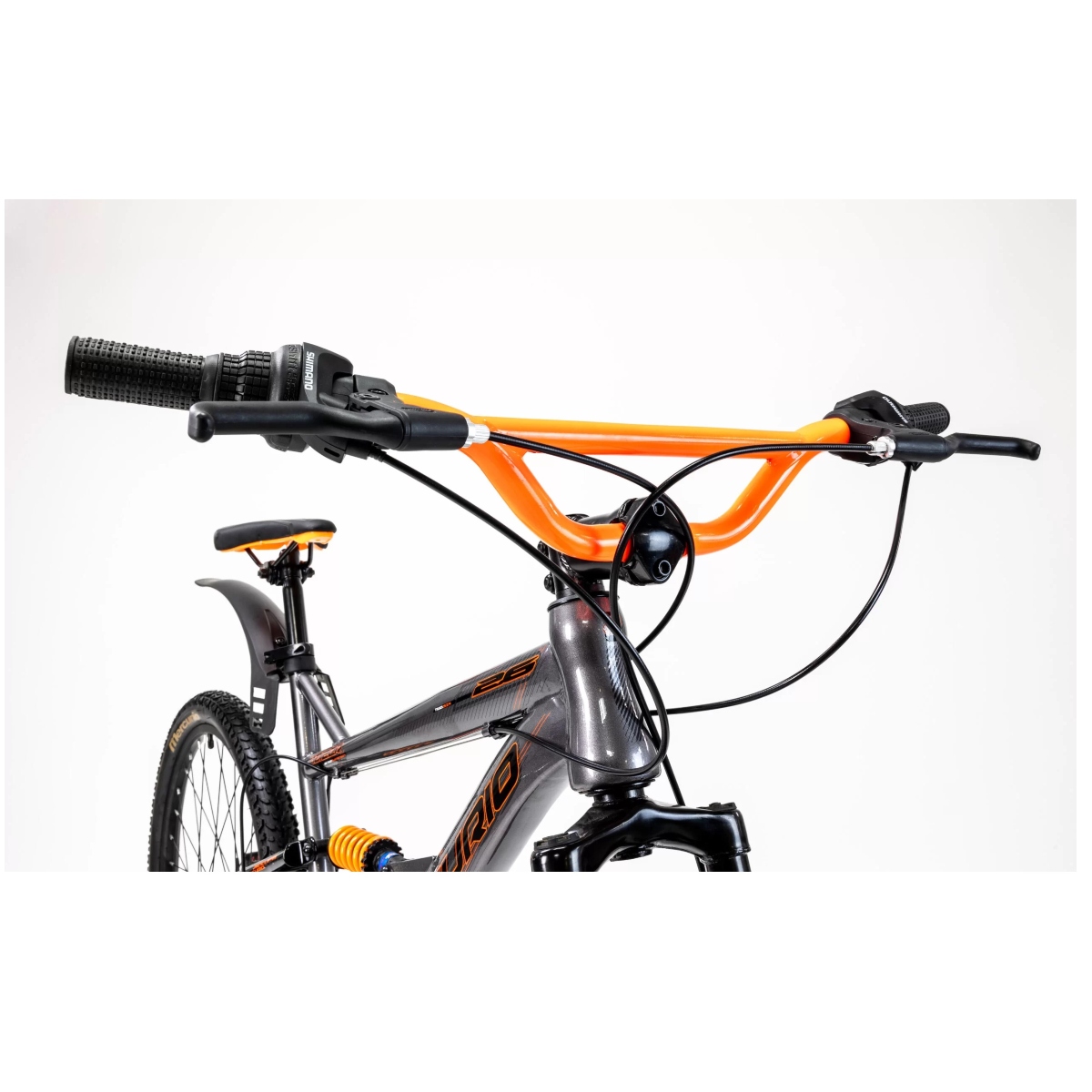 BICICLETA MERCURIO KAIZER DH R26 DOBLE SUSPENSIÓN 21V SHIMANO GRIS ENDY16.