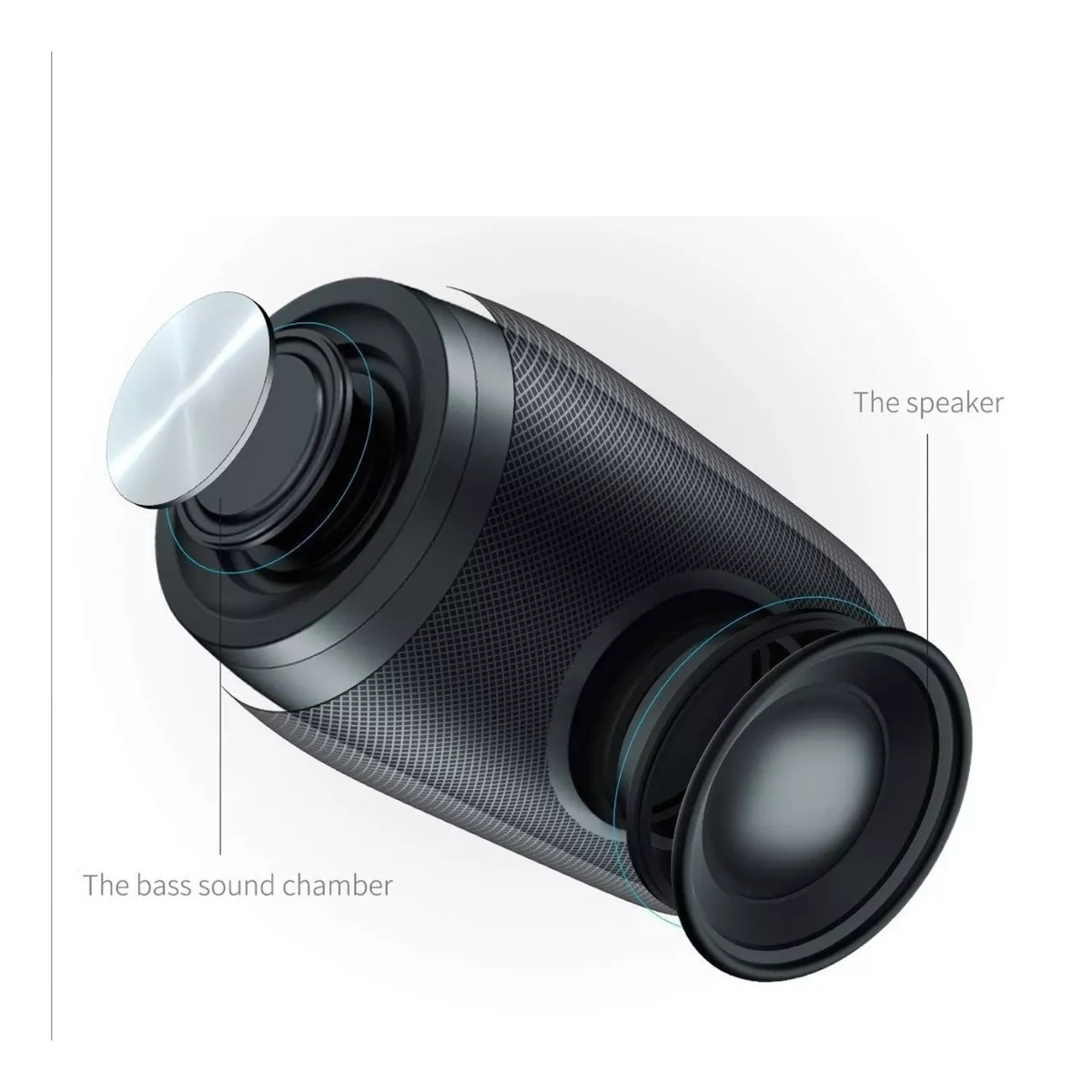 Bocina Bluetooth Portátil Graves Potentes Y Resistente Negro.