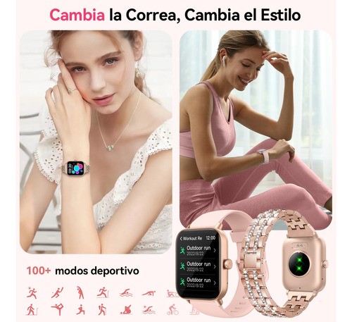 Reloj Smartwatch Mujer Relojes Inteligentes 1.8' Smart Watch