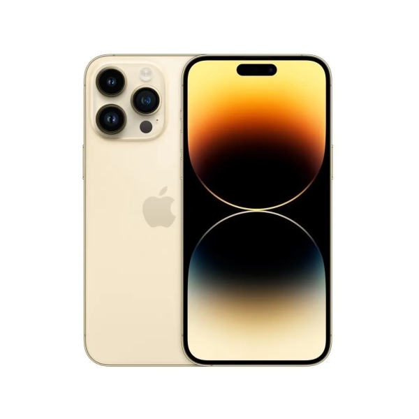 Apple iPhone 14 Pro Max Dorado 256GB Almacenamiento, 6GB RAM, Reacondicionado E SIM, incluye Audifonos Airpods 4 de regalo con calidad premium