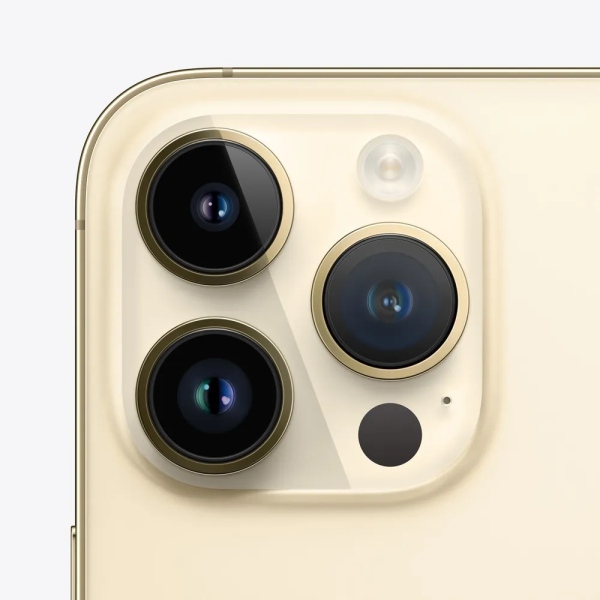 Apple iPhone 14 Pro Max Dorado 256GB Almacenamiento, 6GB RAM, Reacondicionado E SIM, incluye Audifonos Airpods 4 de regalo con calidad premium