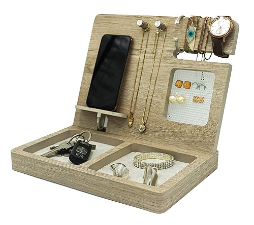A organizador para celular, aretes, relojes, pulseras, anillos, monedas, collares para buro y escritorio..