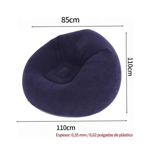 Sillón Inflable Silla Aterciopelada Puff Cómodo Sofá +bomba T.