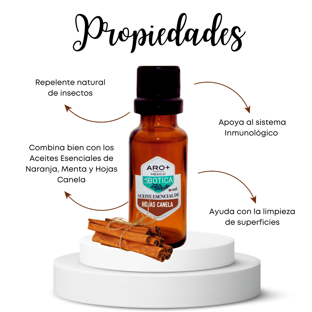 Aceite Esencial Hojas de Canela 100% Puro, Uso Terapéutico, Aromaterapia.
