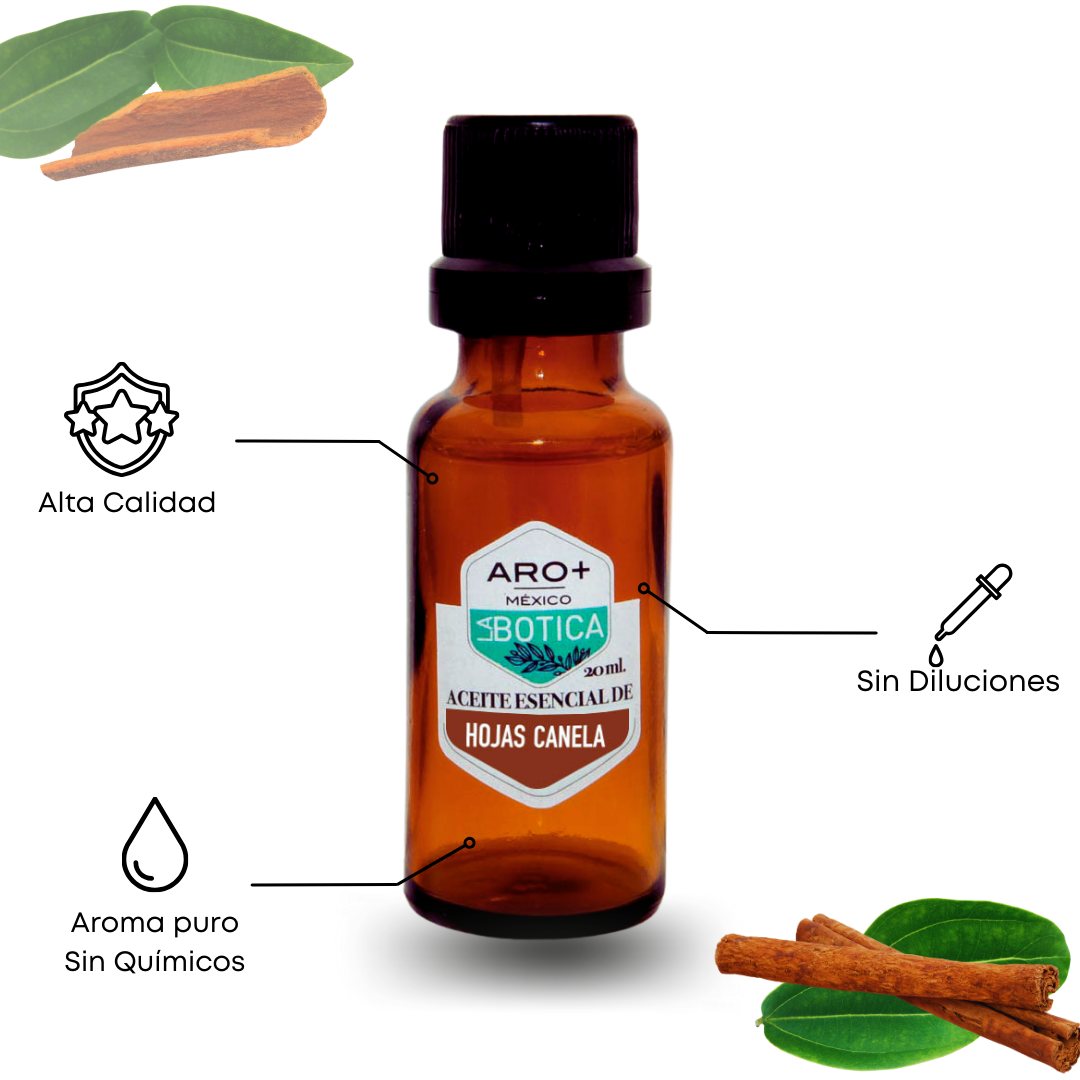 Aceite Esencial Hojas de Canela 100% Puro, Uso Terapéutico, Aromaterapia.
