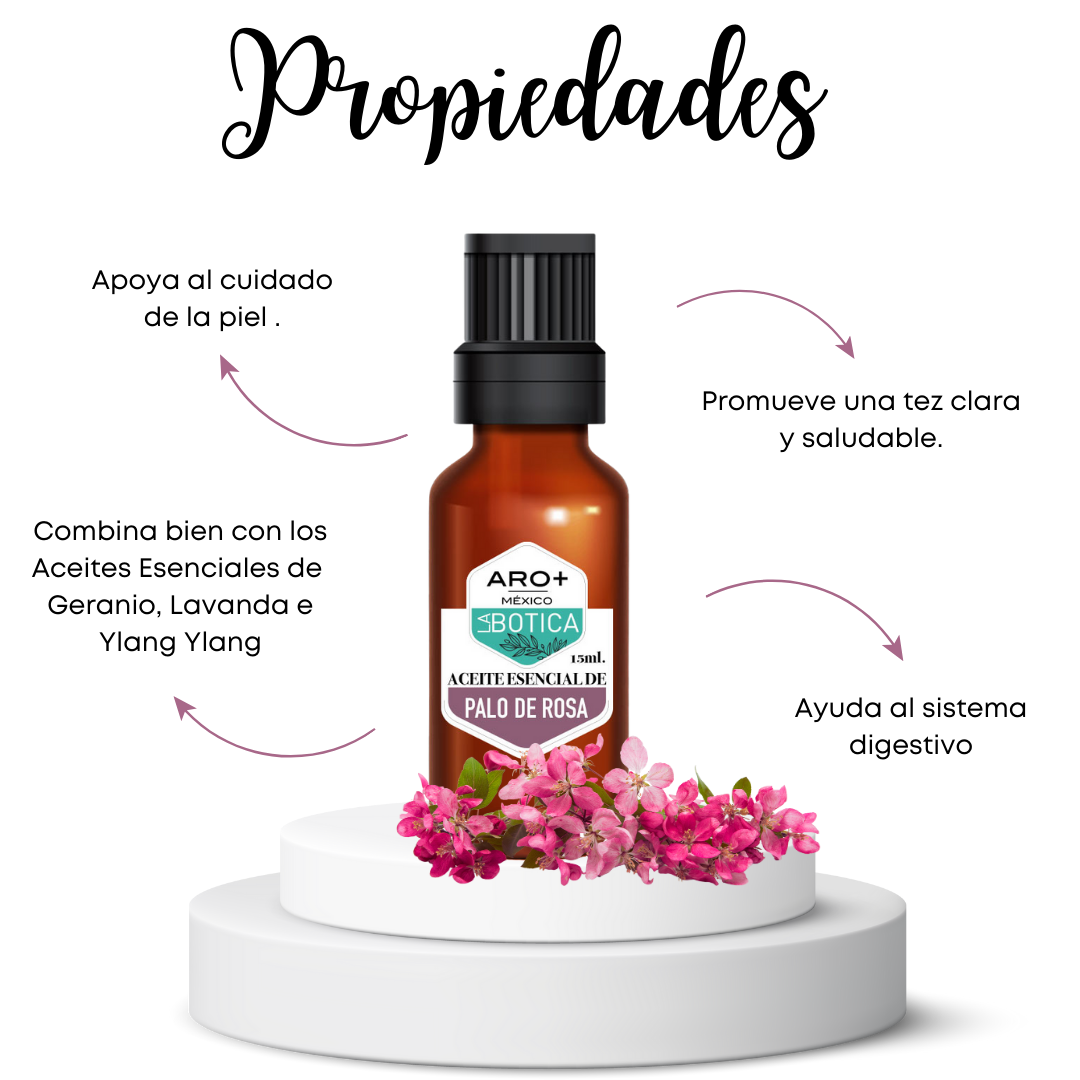 Aceite Esencial Palo de Rosa 100% Puro, Uso Terapéutico, Aromaterapia.