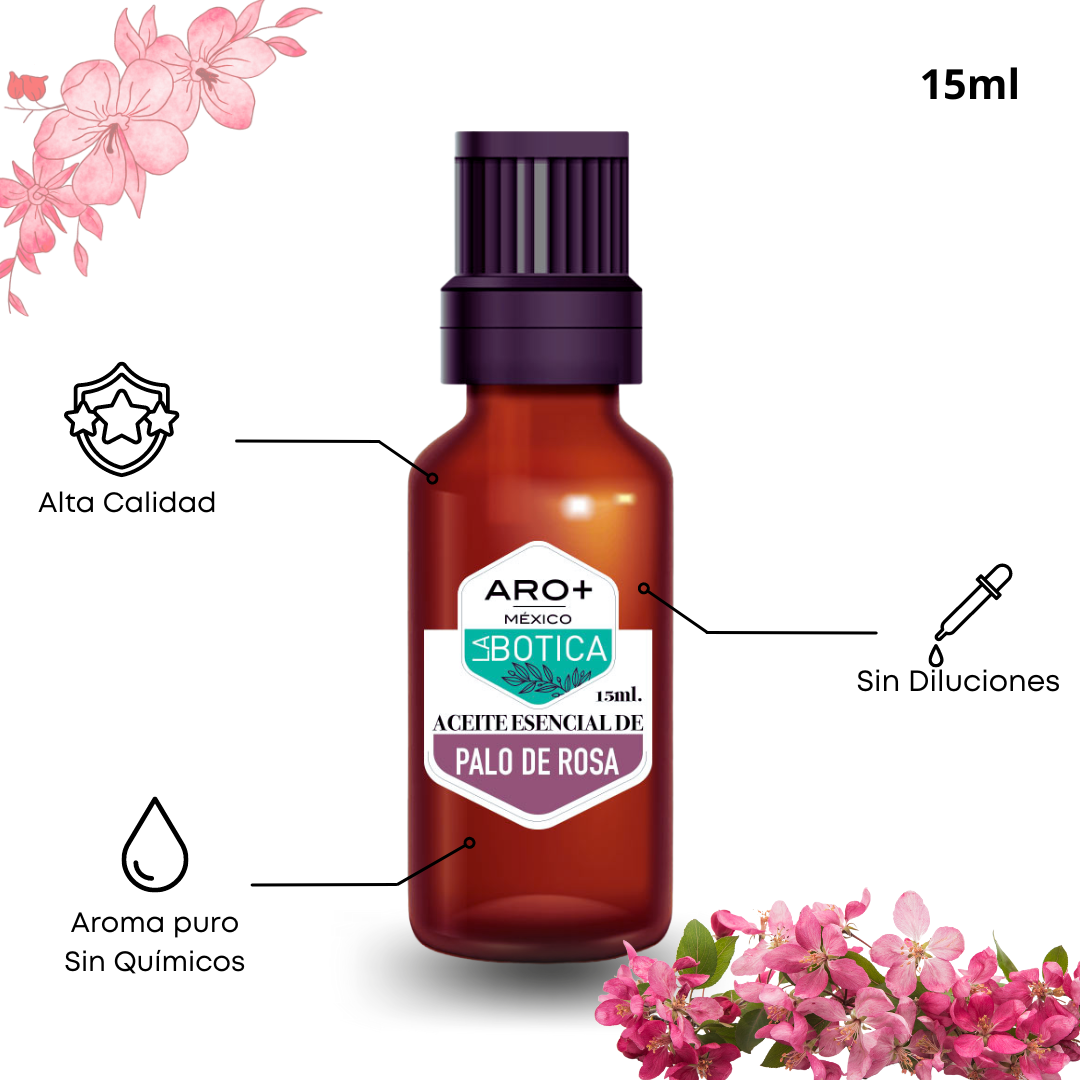 Aceite Esencial Palo de Rosa 100% Puro, Uso Terapéutico, Aromaterapia.