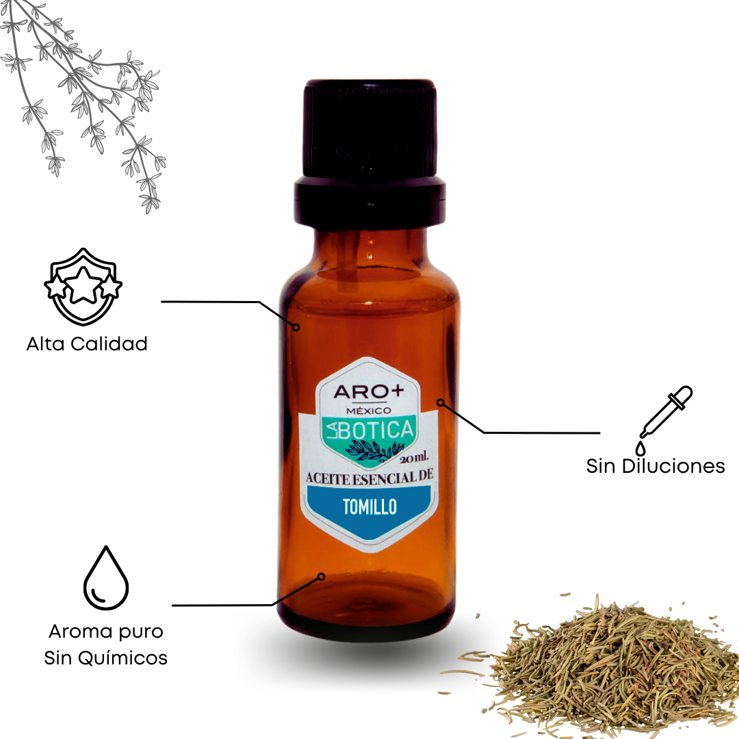 Aceite Esencial Tomillo 100% Puro, Uso Terapéutico, Aromaterapia.