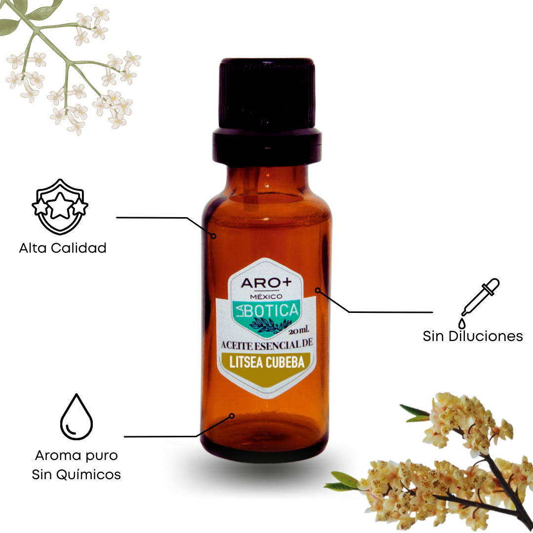 Aceite Esencial Litsea Cubeba 100% Puro, Uso Terapéutico, Aromaterapia.