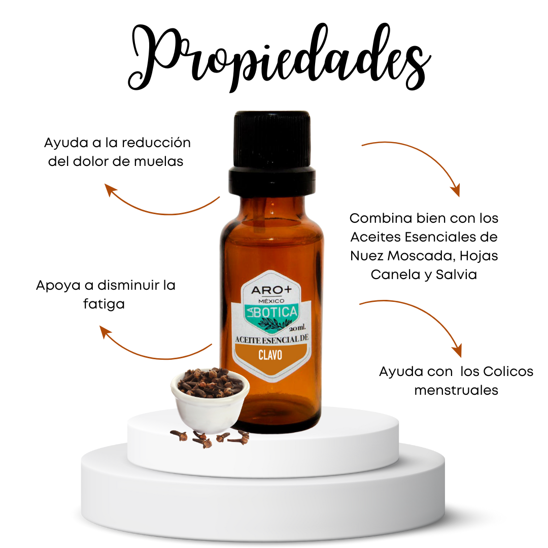 Aceite Esencial Hojas de Clavo 100% Puro, Uso Terapéutico, Aromaterapia.