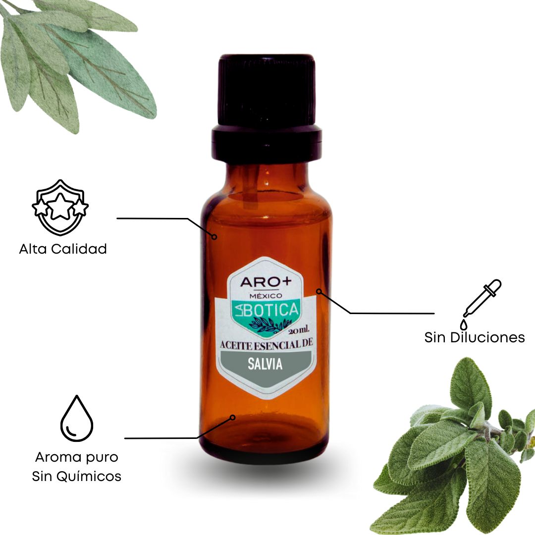 Aceite Esencial Salvia 100% Puro, Uso Terapéutico, Aromaterapia.