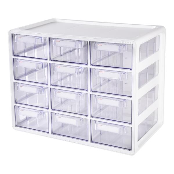 Organizador Cajonera Multiusos Con 12 Gavetas Ag Box, Blanco .
