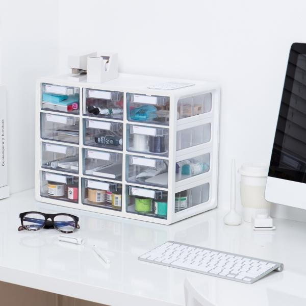 Organizador Cajonera Multiusos Con 12 Gavetas Ag Box, Blanco .