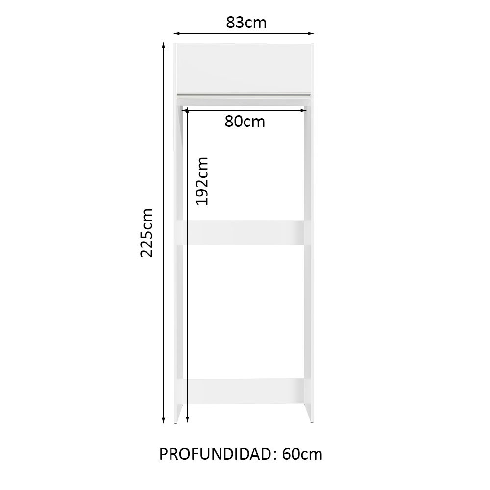 Mueble de Cocina Puerta-Refrigerador Madesa Glamy Blanco.
