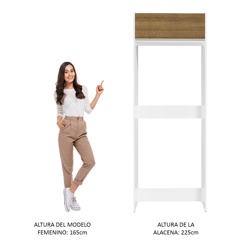 Mueble de Cocina Puerta-Refrigerador Madesa Glamy Blanco/Marrón.