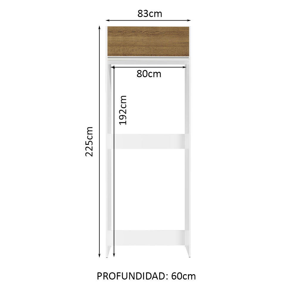Mueble de Cocina Puerta-Refrigerador Madesa Glamy Blanco/Marrón.