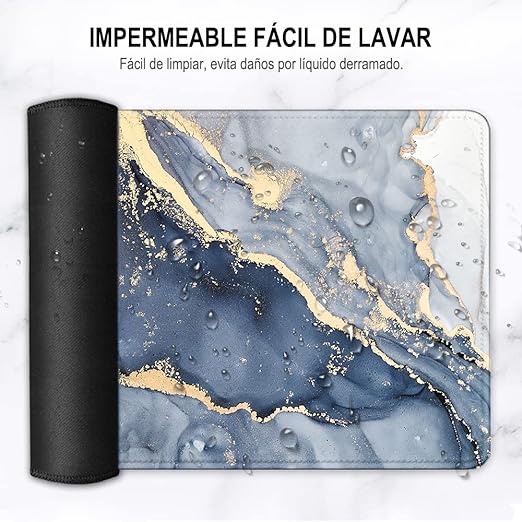 Alfombrilla para Ratón XXL Profesional (800x300x3mm). Easytao Mousepad de Escritorio Grande, Impermeable y Antideslizante, para Gamer, Empleado, Ordenador, PC, Laptop(Mármol Blanco).