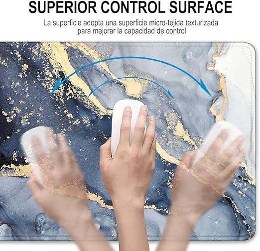 Alfombrilla para Ratón XXL Profesional (800x300x3mm). Easytao Mousepad de Escritorio Grande, Impermeable y Antideslizante, para Gamer, Empleado, Ordenador, PC, Laptop(Mármol Blanco).