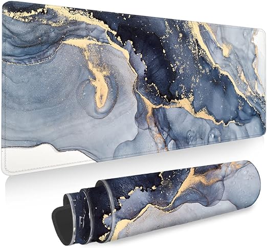 Alfombrilla para Ratón XXL Profesional (800x300x3mm). Easytao Mousepad de Escritorio Grande, Impermeable y Antideslizante, para Gamer, Empleado, Ordenador, PC, Laptop(Mármol Blanco).