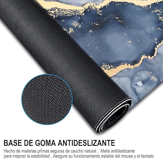 Alfombrilla para Ratón XXL Profesional (800x300x3mm). Easytao Mousepad de Escritorio Grande, Impermeable y Antideslizante, para Gamer, Empleado, Ordenador, PC, Laptop(Mármol Blanco).
