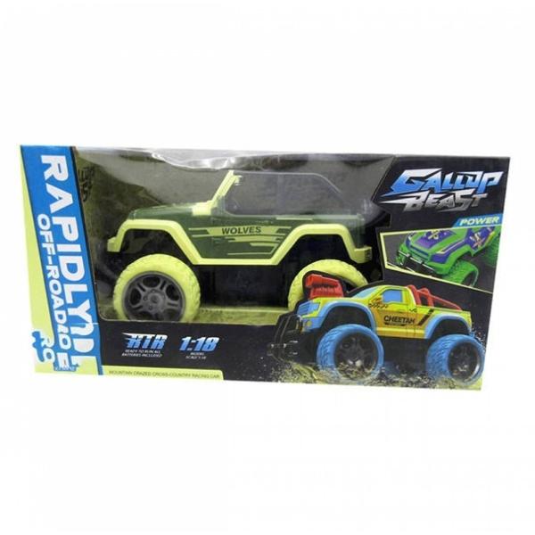 Camioneta Juguete R/C OffRoad 27MHz 1:18 con Luz 10 Km/h  - Verde