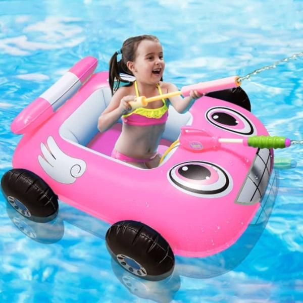 Inflable de Piscina para Niños Juguete de Alberca,Lanzador Agua  - Rosa