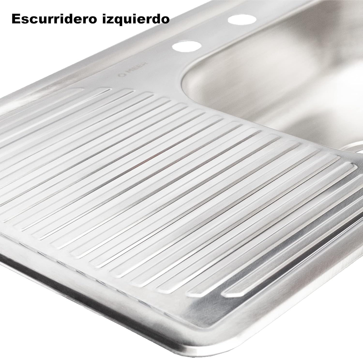 Kit Completo De Tarja con Escurridero (Izquierdo) en Acero Inoxidable, incluye Mezcladora Flexible Para Fregadero