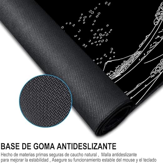 E T EASYTAO Alfombrilla para Ratón XXL Profesional (800 * 300 * 3 mm), Mousepad de Escritorio Grande, Impermeable y Antideslizante, para Gamer, Empleado, Ordenador, PC, Laptop(Ondulada).