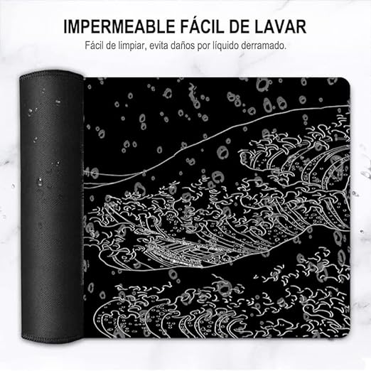 E T EASYTAO Alfombrilla para Ratón XXL Profesional (800 * 300 * 3 mm), Mousepad de Escritorio Grande, Impermeable y Antideslizante, para Gamer, Empleado, Ordenador, PC, Laptop(Ondulada).