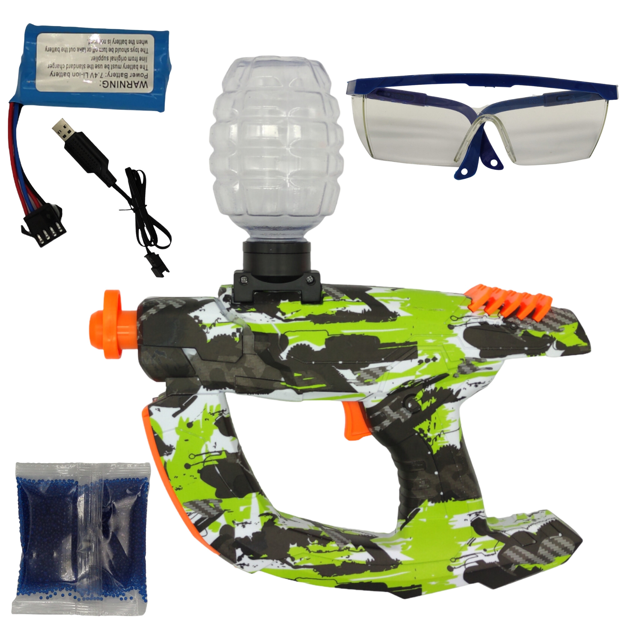 Pistola de Gel Automática Eléctrica para Niños Bolas Hidrogel - Verde.
