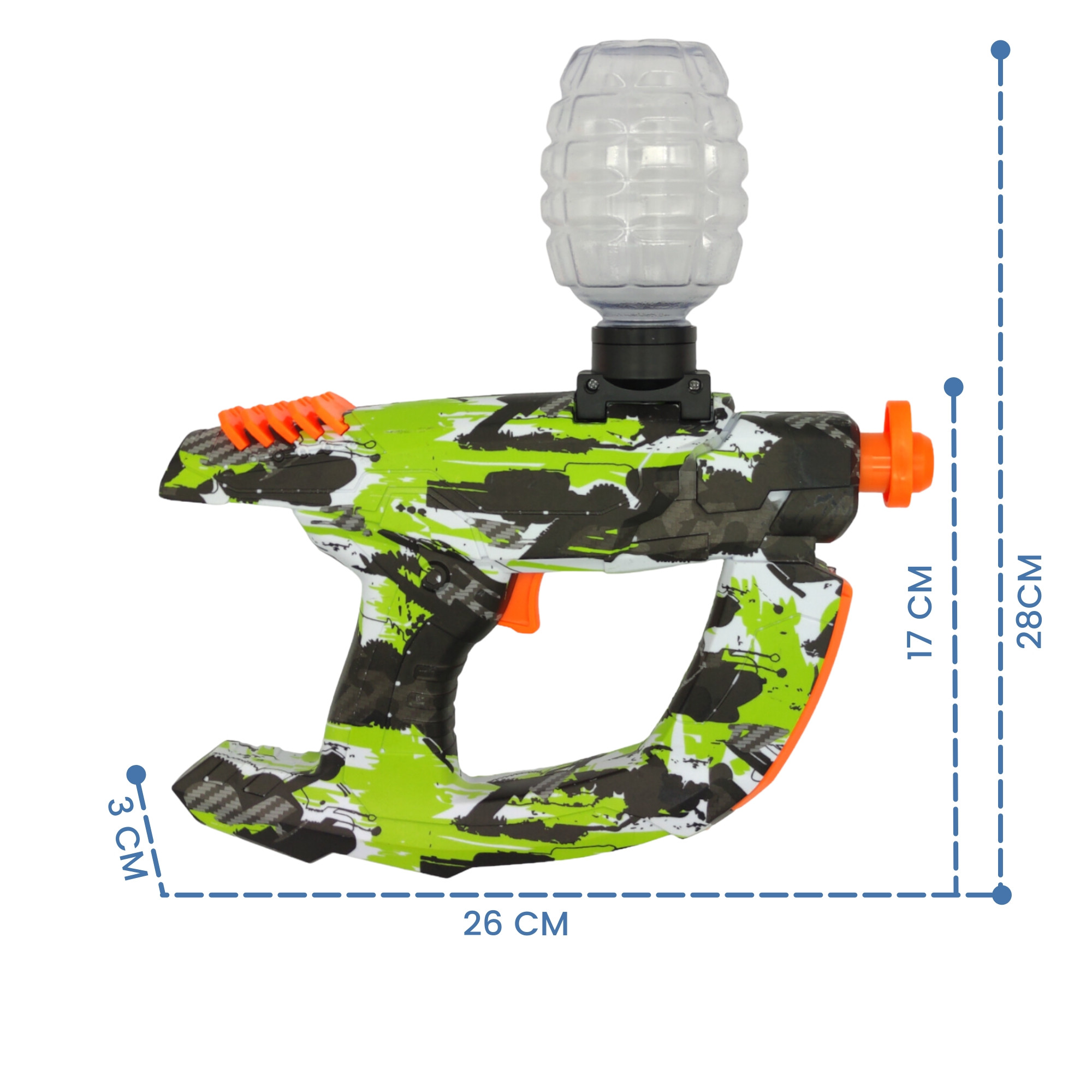 Pistola de Gel Automática Eléctrica para Niños Bolas Hidrogel - Verde.