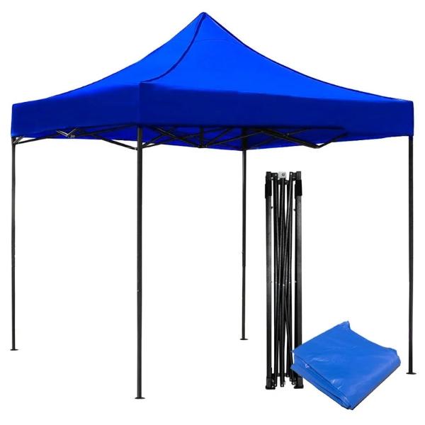 Carpa 2x2 Toldo Plegable Impermeable Exterior Jardin Lona Azul