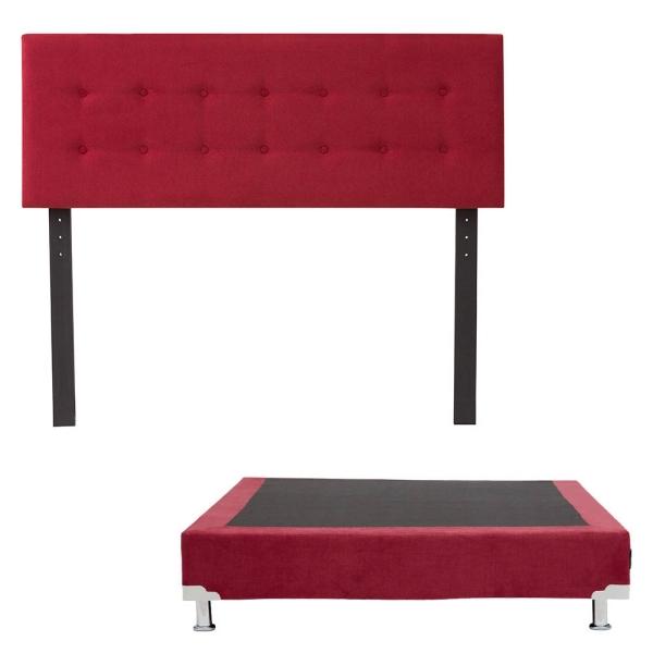 Cabecera Queen Size Dicasa Bilbao con Box Alessa Rojo