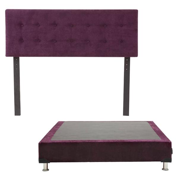 Cabecera Matrimonial Dicasa Bilbao con Box Velvet Morado