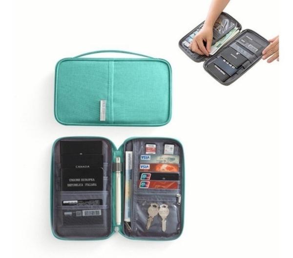 Cartera De Pasaporte Porta Pasaporte Visa Bolsa De Viaje TURQUESA