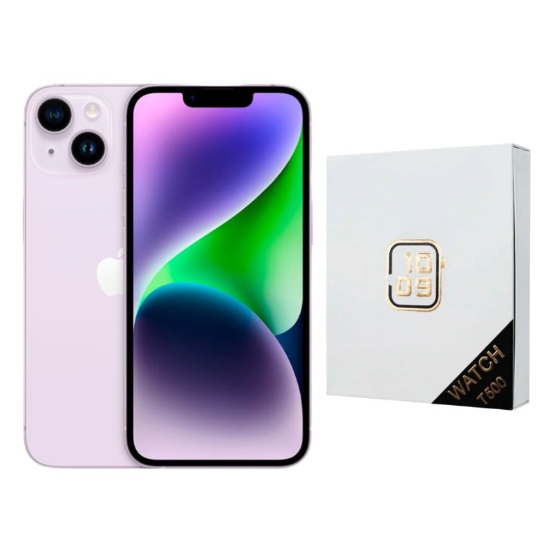 iPhone 14 Plus 128GB Morado E-SIM Reacondicionado Grado A + Reloj Genérico.