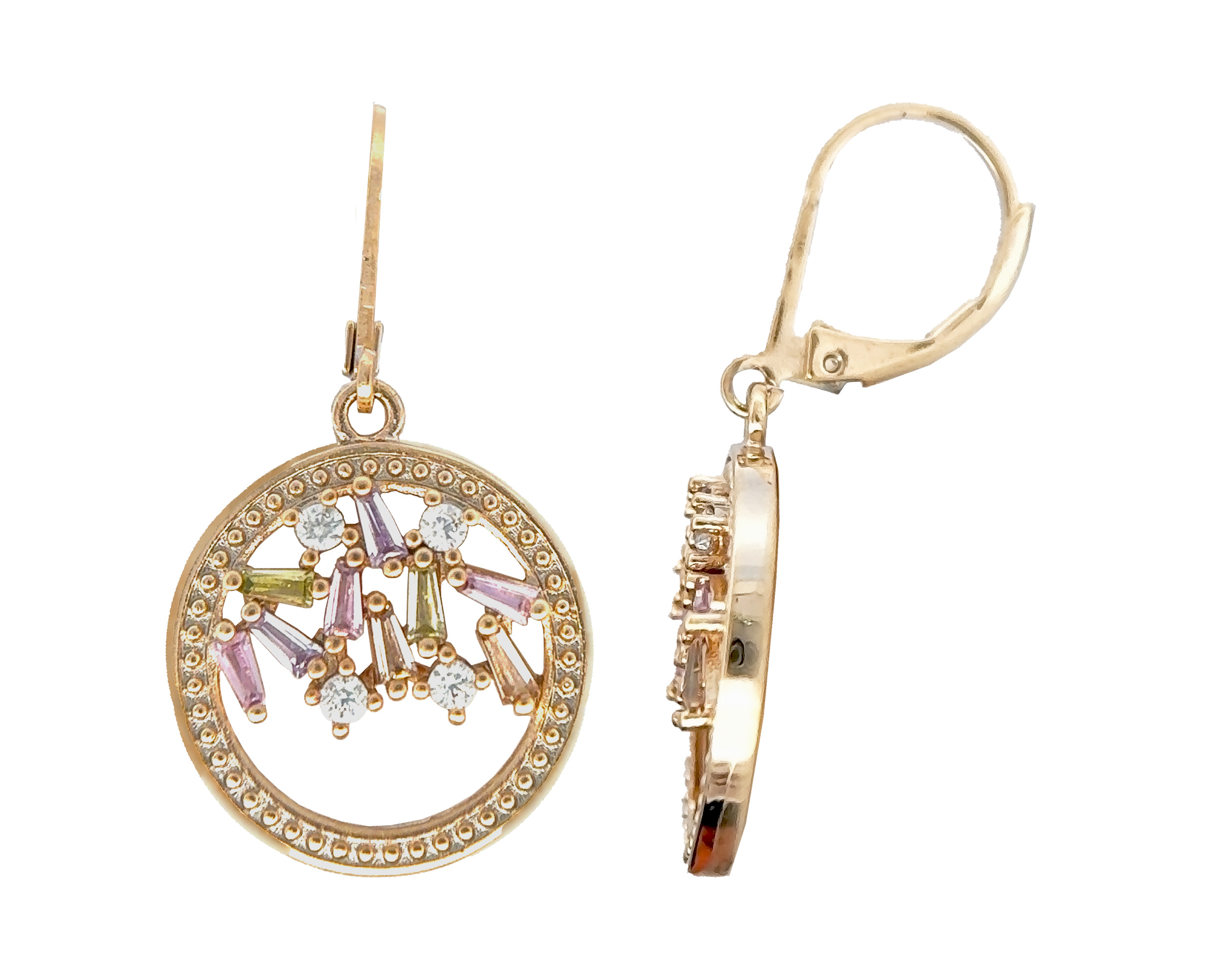 Juego/Set Chapa de Oro 18K Horoz Círculo Trapecios SH35.