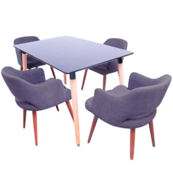 Comedor Mesa Eames Con 4 Sillone Eames Vintage Minimalista