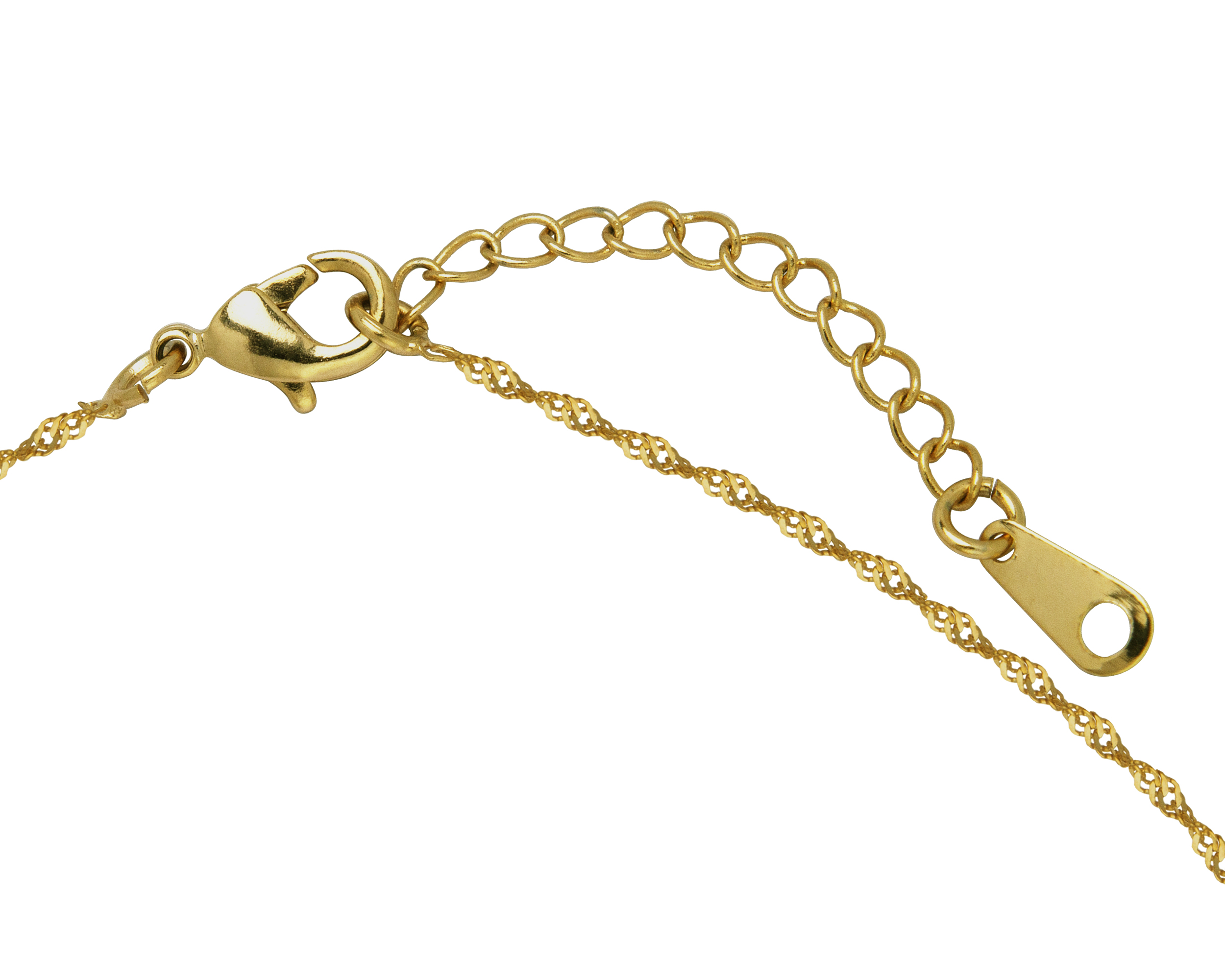 Juego/Set Chapa de Oro 18K Horoz Rectángulo Color Rubí SH36.
