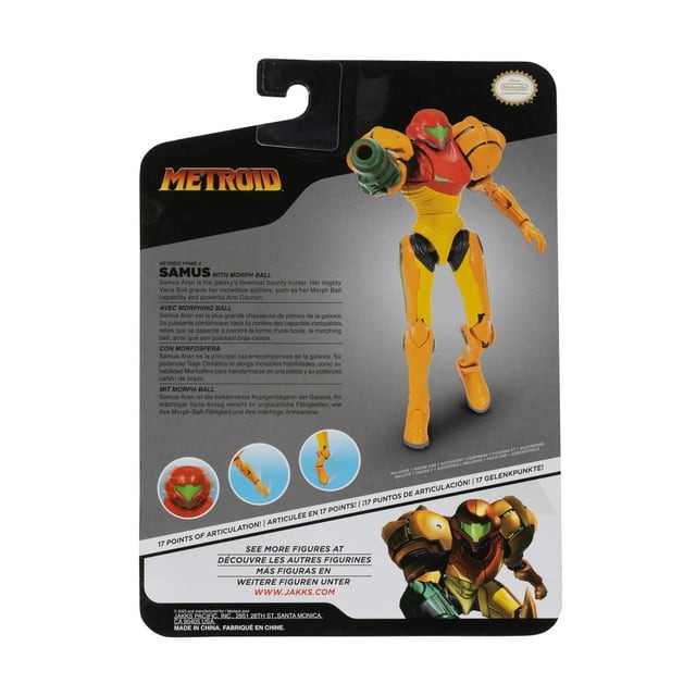 Figura Metroid Samus 4in Morph Ball Accesorios.