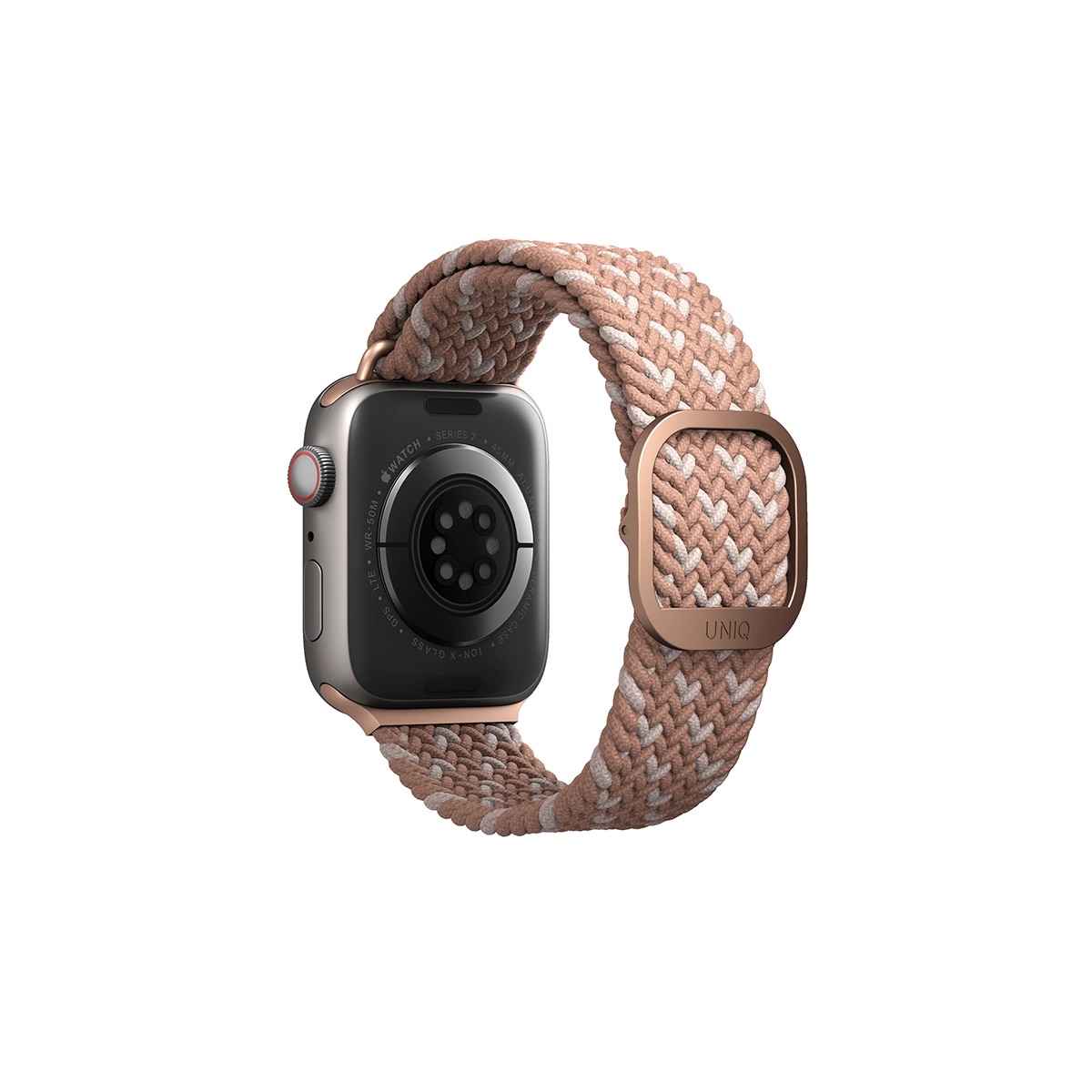 Correa Tejida Apple Watch 9 | 8 | 7 | 6 | 5 | 4 | 3 | 2 | 1 | SE Series de 41/40/38 mm Aspen Rosa Cítrico Uniq.