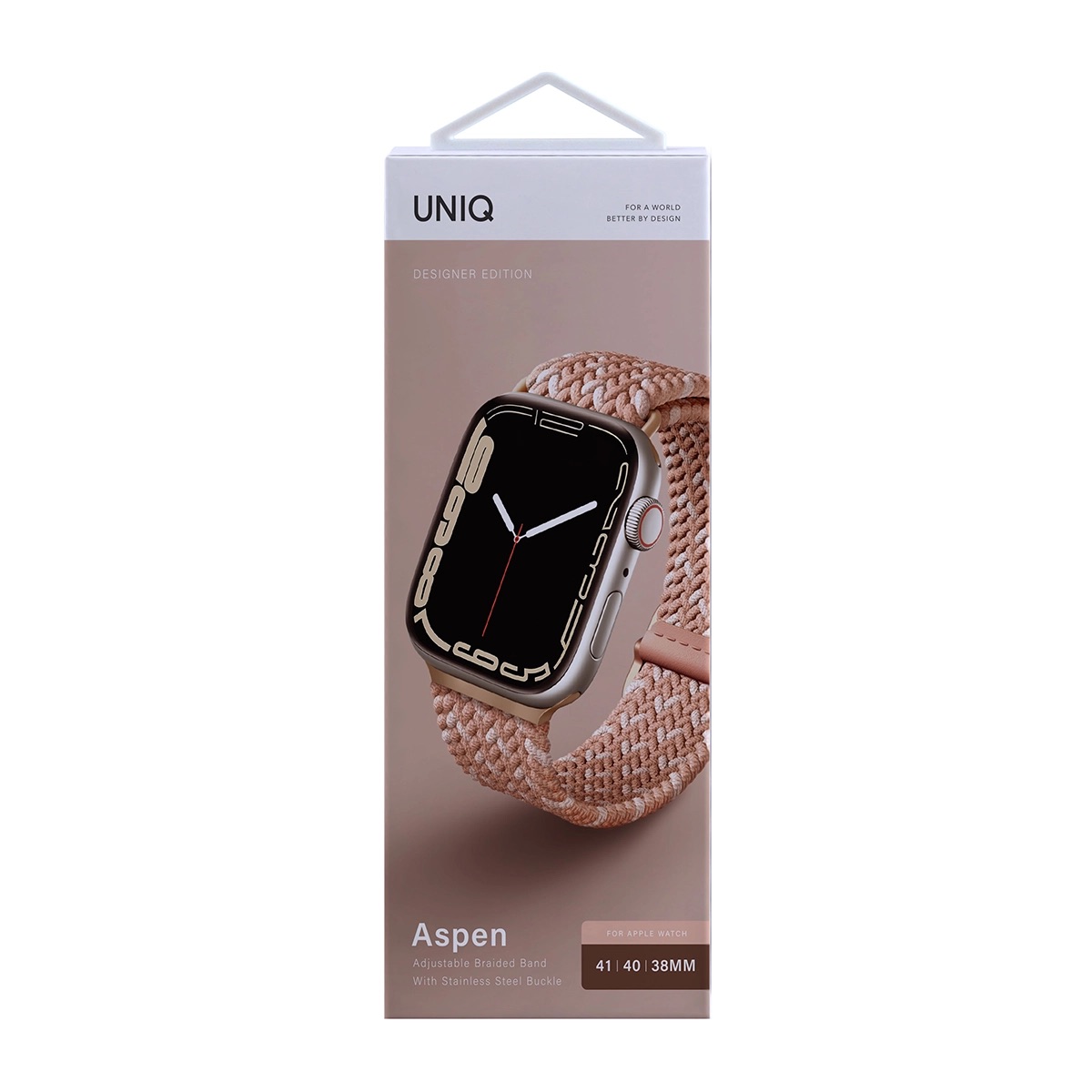 Correa Tejida Apple Watch 9 | 8 | 7 | 6 | 5 | 4 | 3 | 2 | 1 | SE Series de 41/40/38 mm Aspen Rosa Cítrico Uniq.