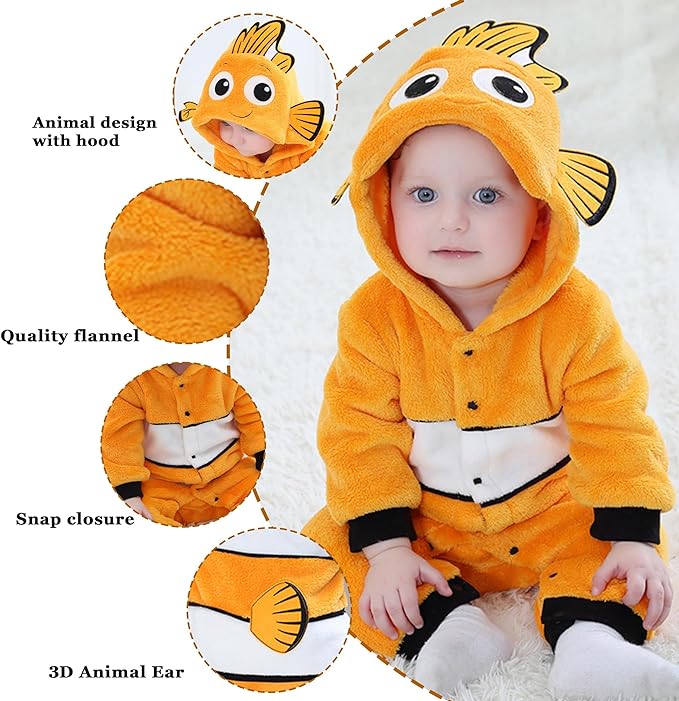 Mameluco Pijama Pes Payaso Peces Bebé Kawaii Disfraz.