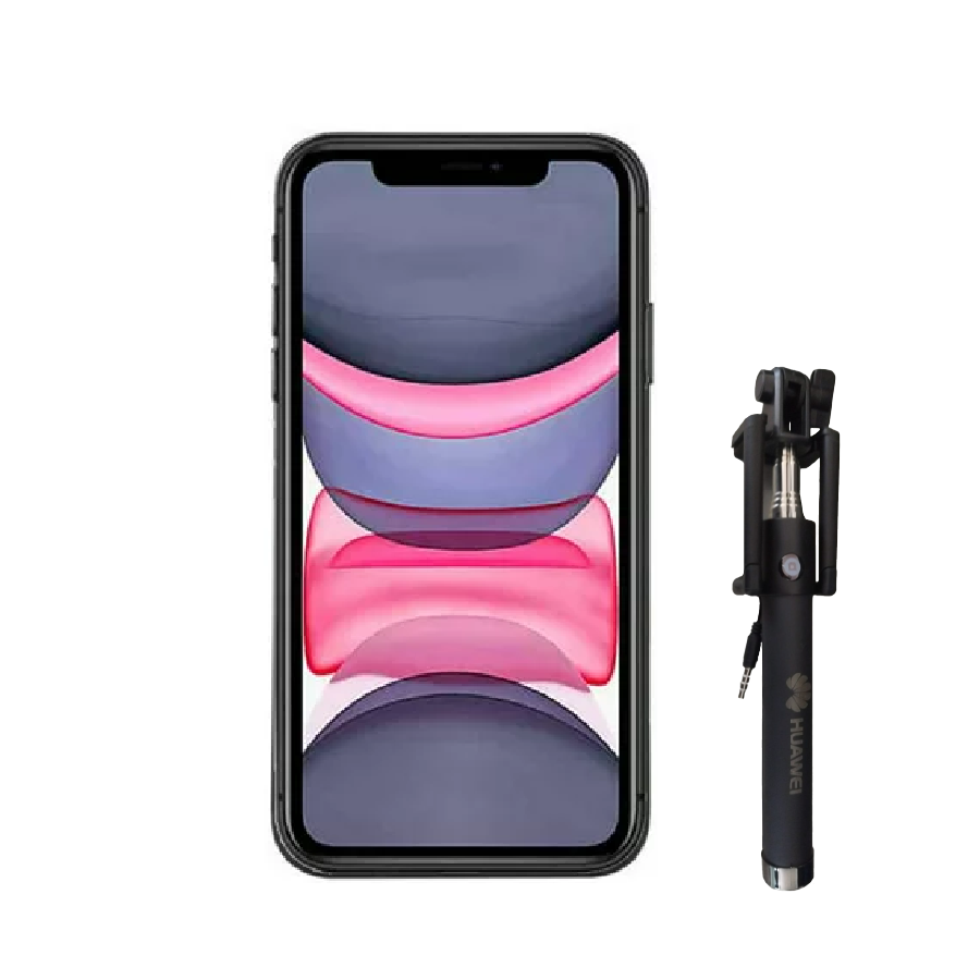 Apple iPhone 11 256GB Negro (Reacondicionado A)+ Selfie stick