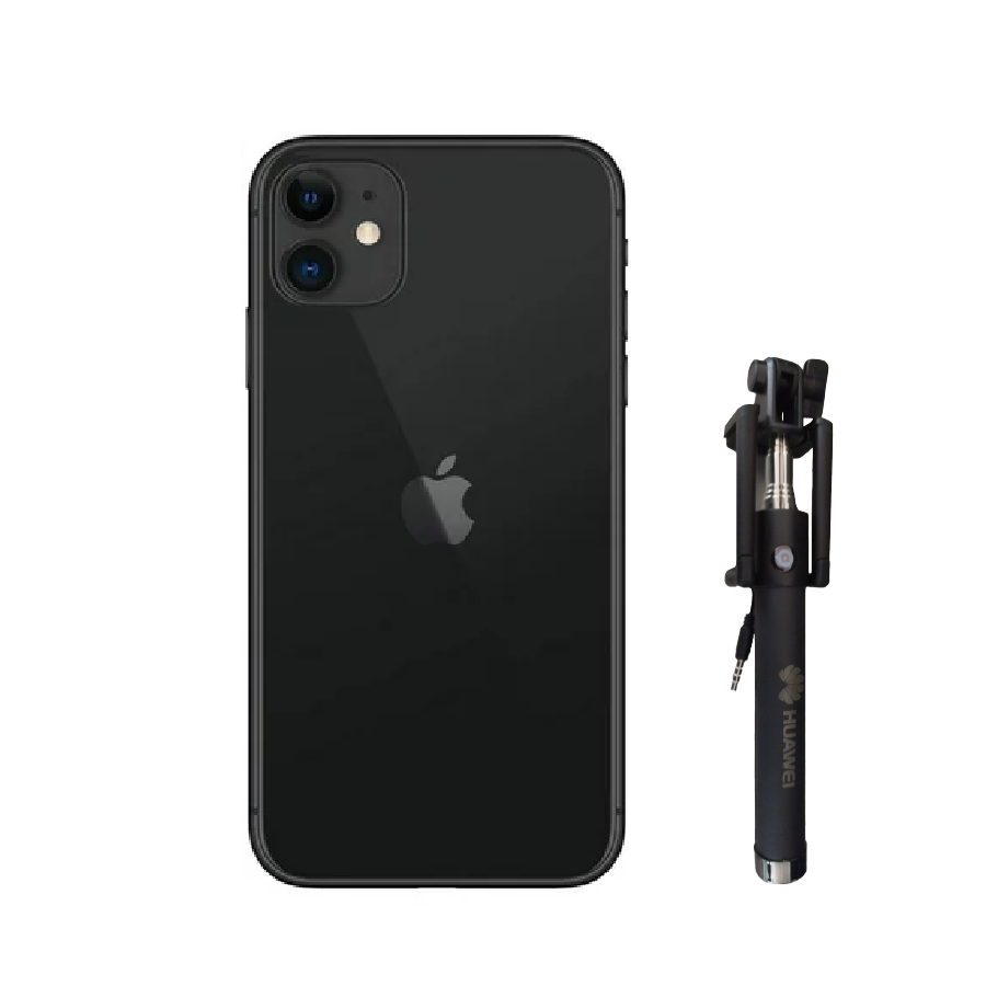 Apple iPhone 11 256GB Negro (Reacondicionado A)+ Selfie stick